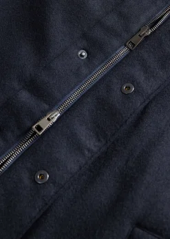 Cashmere Coat with Faux Fur Collar