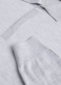 Cashmere & Silk Long Sleeve Polo