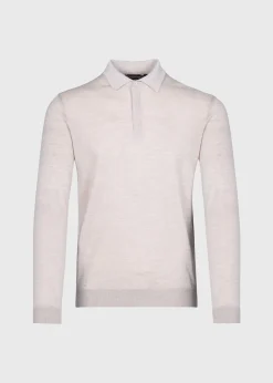 Cashmere & Silk Long Sleeve Polo