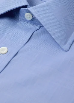 Classic Spread Collar Check Dress Shirt