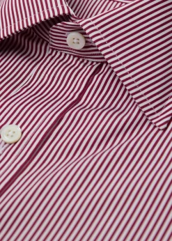 Classic Spread Collar Pencil Stripe Dress Shirt