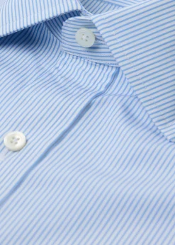Classic Spread Collar Pencil Stripe Dress Shirt
