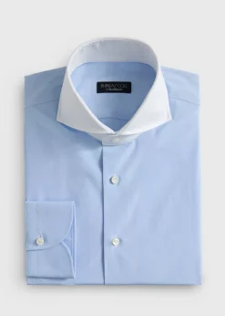 Contrast Collar Cotton Dress Shirt