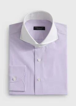 Contrast Collar Cotton Dress Shirt