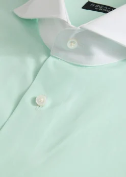 Contrast Collar Cotton Dress Shirt