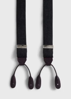 Contrast Leather Trim Suspenders