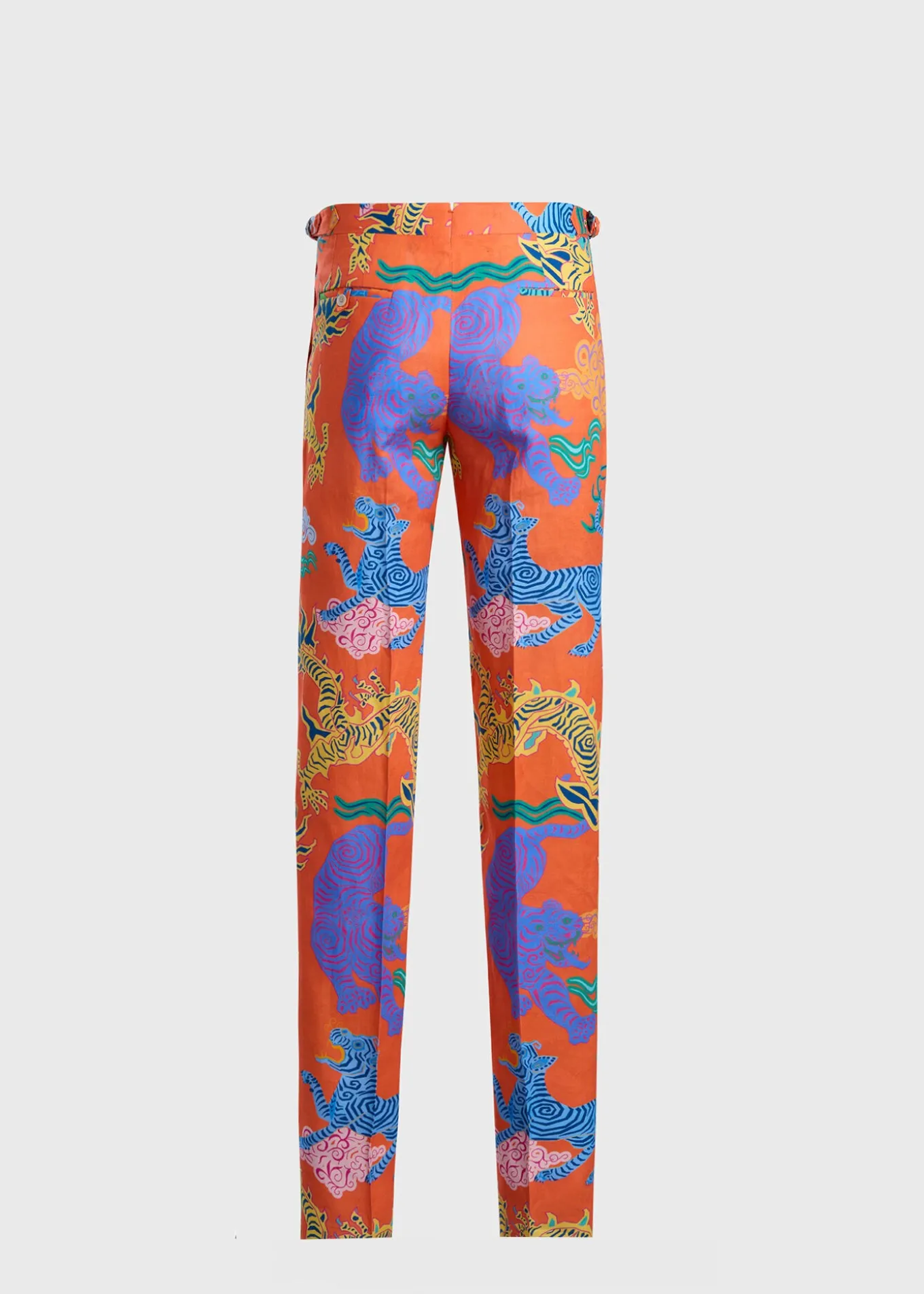 Dragon Printed Linen Dress Trouser