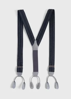 English Flannel Chalk Stripe Suspenders
