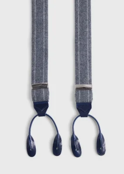 English Flannel Chalk Stripe Suspenders