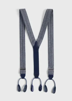 English Flannel Chalk Stripe Suspenders