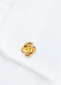 Gold Plated Sterling Silver Knot Cufflink & Stud Set