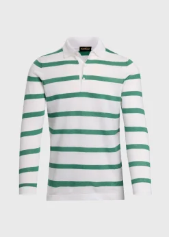 Linen & Cotton Horizontal Stripe Polo
