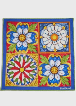 Linen Mediterranean Tile Pocket Square