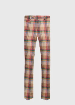 Linen Plaid Dress Trouser
