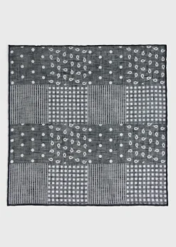 Linen Tonal Patchwork Pocket Square