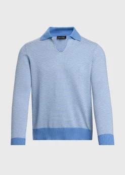 Long Sleeve Stripe Polo