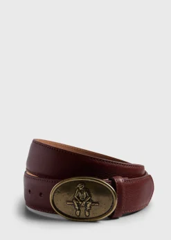 Man on the Fence Brass Buckle Belt