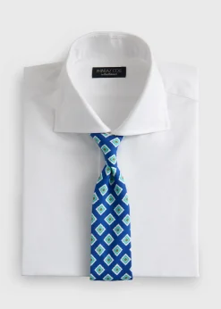 Medallion Print Habotai Silk Tie