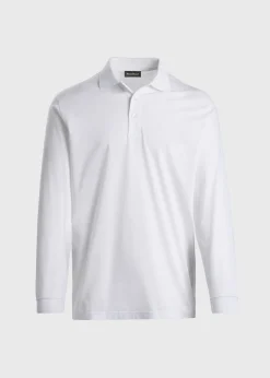Mercerized Cotton Long Sleeve Polo Shirt