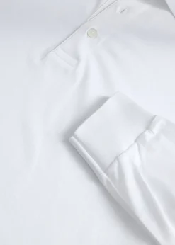 Mercerized Cotton Long Sleeve Polo Shirt
