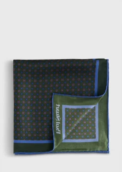Micro Medallion Print Pocket Square
