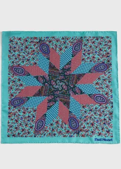 Printed Silk Floral Paisley Pocket Square