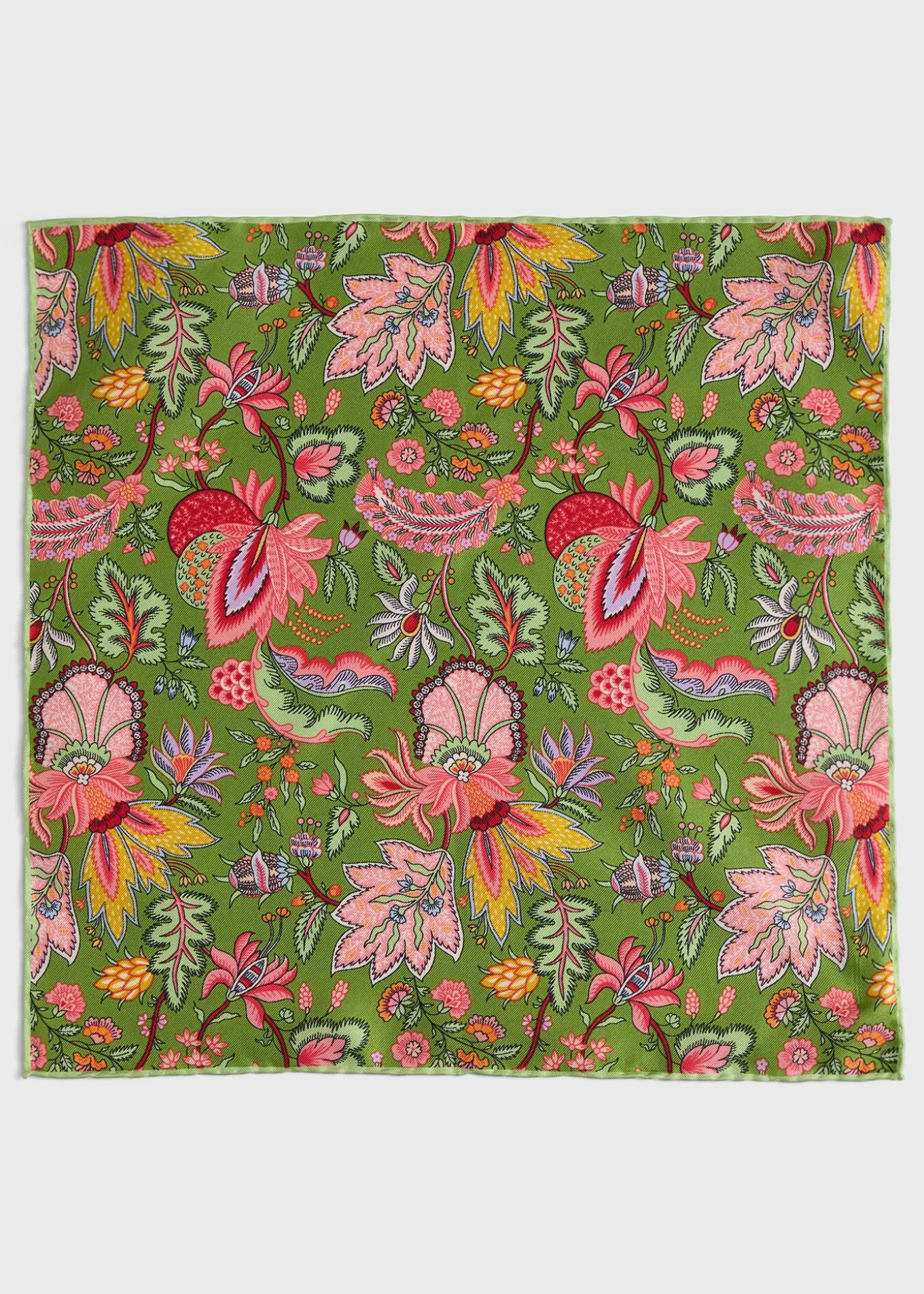 Printed Silk Floral Pocket Square