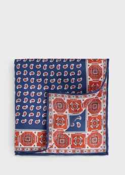 Printed Silk Geometric Pocket Square