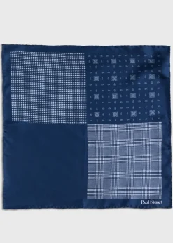 Printed Silk Glenn Plaid Pocket Square