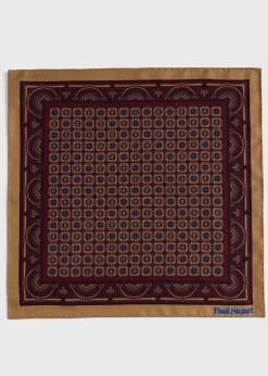 Printed Silk Medallion Pocket Square