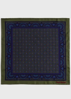 Printed Silk Medallion Pocket Square