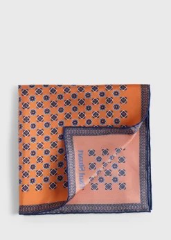 Printed Silk Medallion Pocket Square