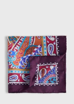 Printed Silk Paisley Pocket Square