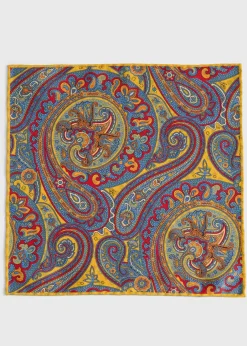 Printed Silk Paisley Pocket Square