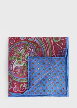 Printed Silk Paisley Pocket Square