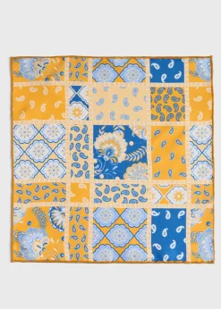 Printed Silk Patchwork Pocket Square