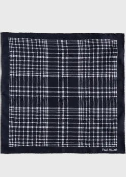Printed Silk Plaid Pocket Square