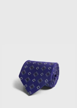 Printed Silk Square Medallion Tie
