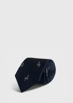 Silk Champagne Print Tie