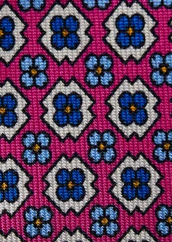Silk Geometric Floral Medallion Tie