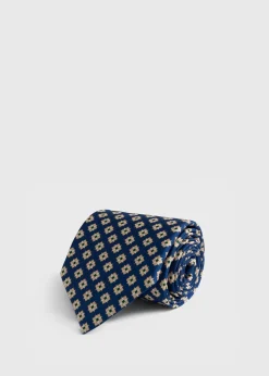 Silk Geometric Floral Tie