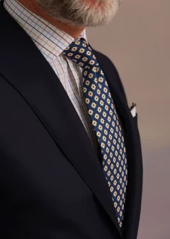 Silk Geometric Floral Tie