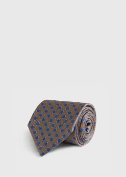 Silk Geometric Rosette Medallion Tie