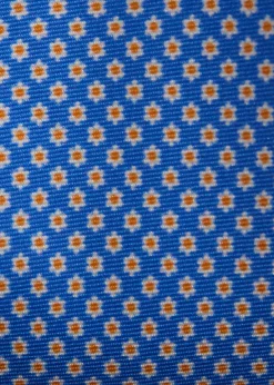 Silk Micro Daisy Print Tie