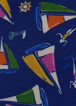 Silk Sailboat Print Tie