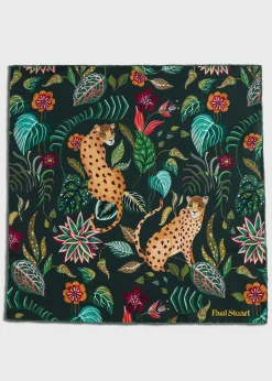 Silk Tropical Print Pocket Square