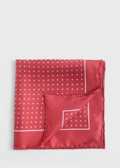 Silk Twill Dot Print Pocket Square