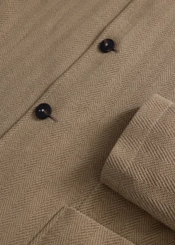 Stand Collar Herringbone Knit Jacket