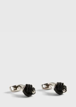 Sterling Silver with Black Onyx Carved Knot