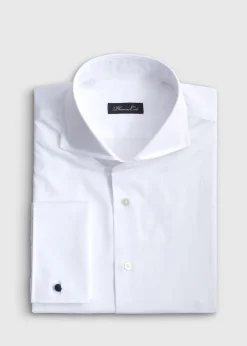 White Poplin Dress Shirt with French Cuff